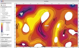 Darstellung eines Horizontaltemperaturplots im GeotIS Horizonttemperaturplot in GeotIS